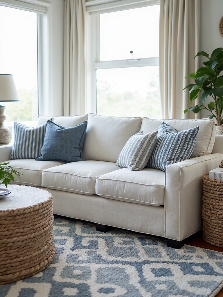 layered mixed patterns coastal sophistication