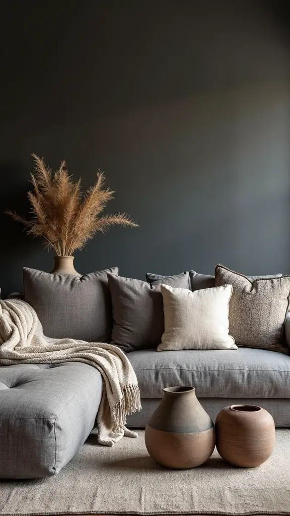 layered muted textural japandi