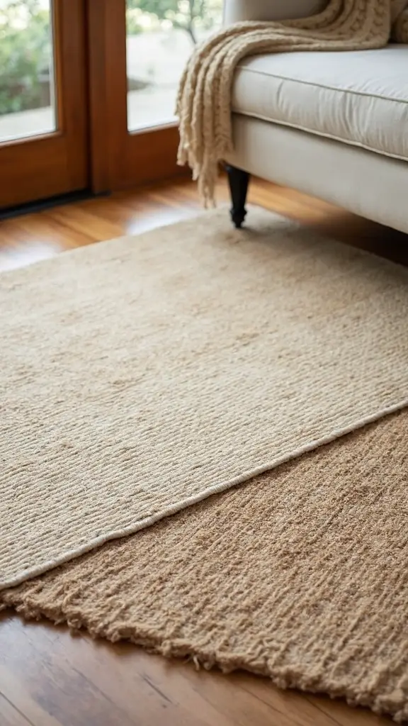 layered neutral texture rich floor coverings