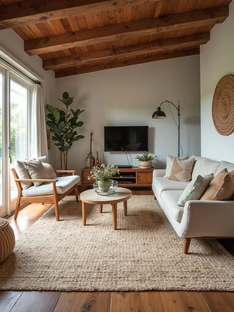 layered rugs create cozy warmth