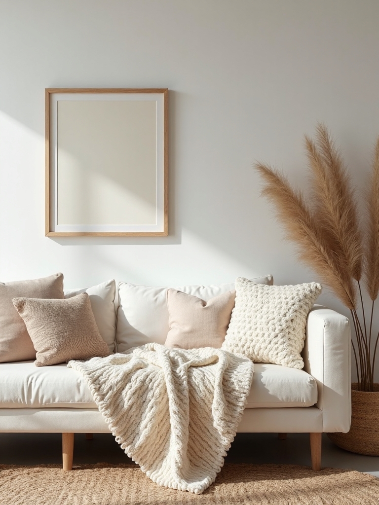 layered textures create cozy minimalist ambiance