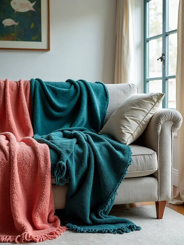 lively color infusion through throws