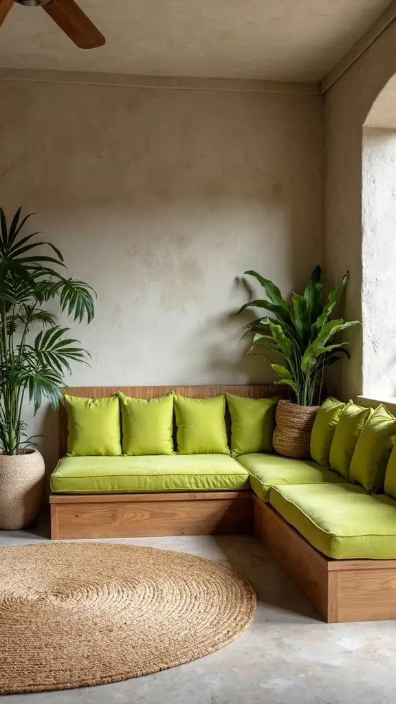 lively green cushion focal points