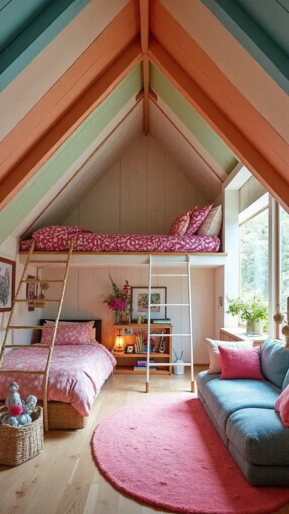 lofted beds maximize attic spaces