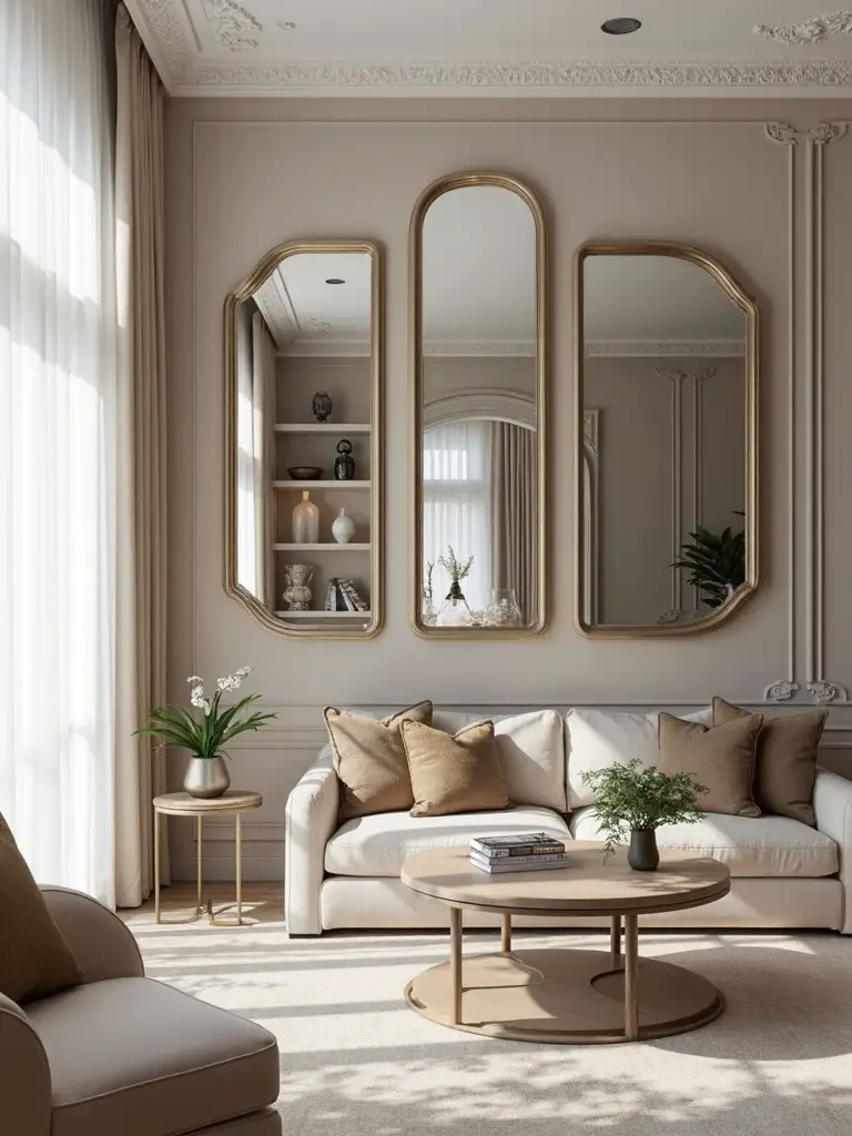 luminous expansive gallery style sophisticated mirrors