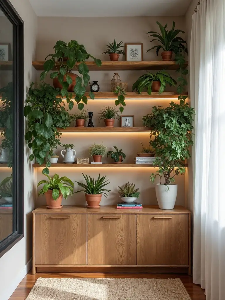 lush indoor plant display garden