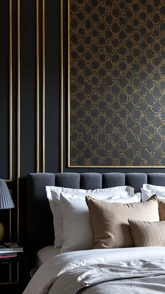 luxurious bedroom accent wall design