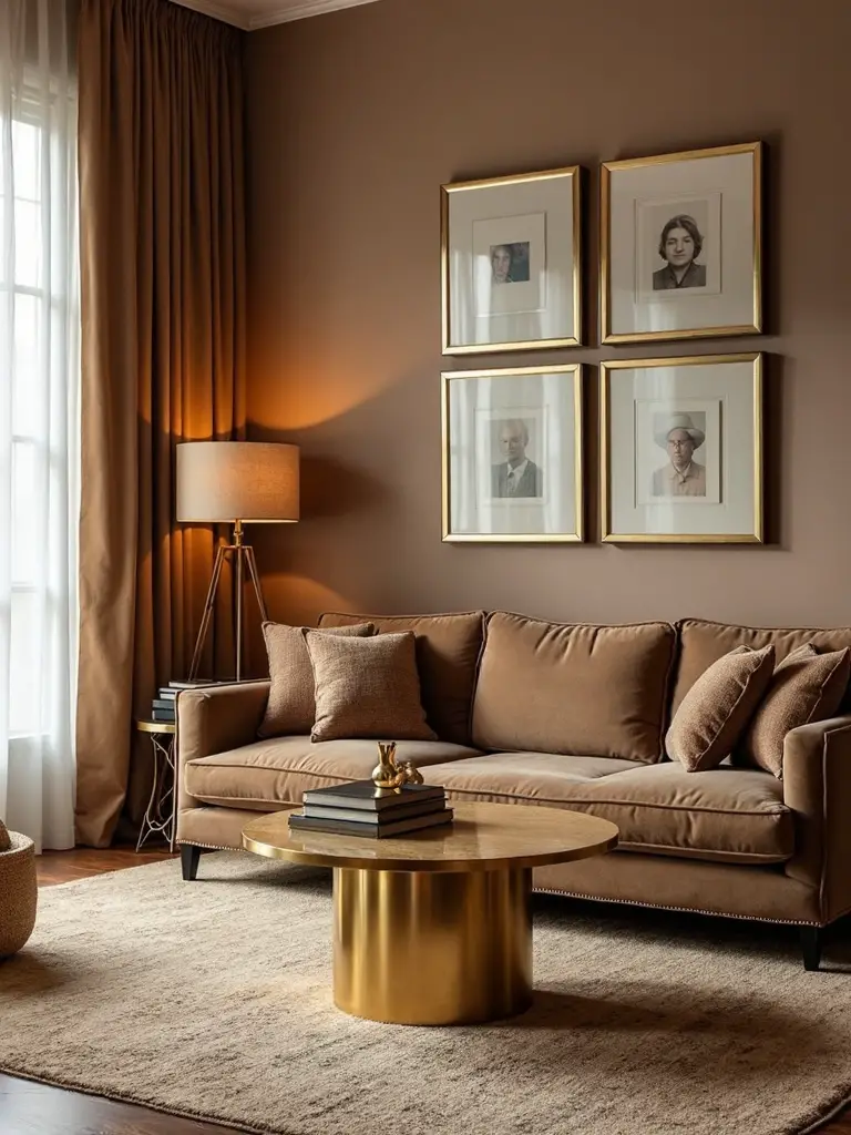 luxurious brass and gold accents