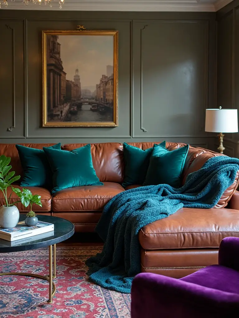 luxurious jewel toned living space transformation