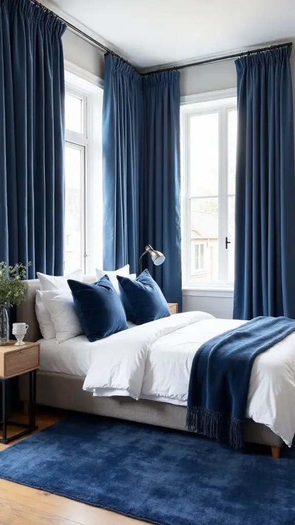 luxurious navy cocoon sanctuary