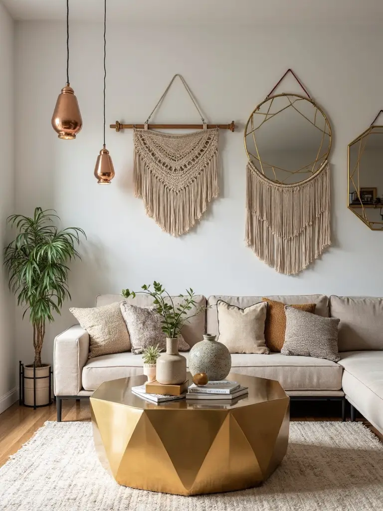 metallic boho modern elegant accents