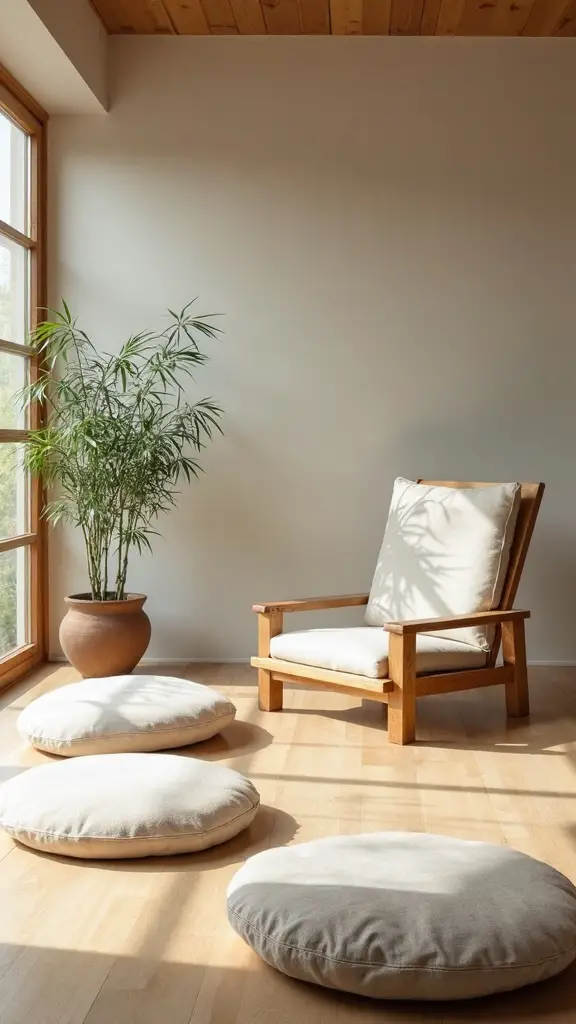 mindful japandi living room setup
