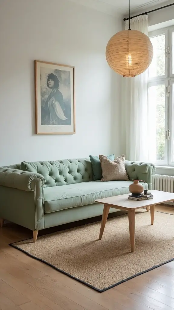 minimalist chesterfield sofa japandi sanctuary
