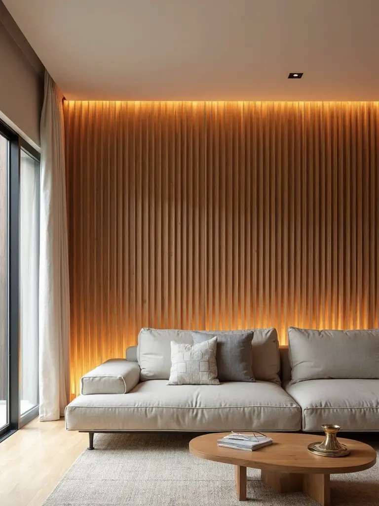 minimalist natural wood statement lighting