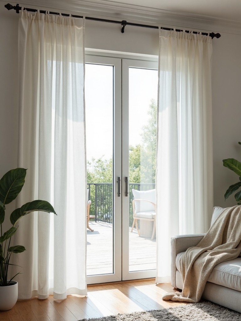 minimalist sliding door curtain solutions