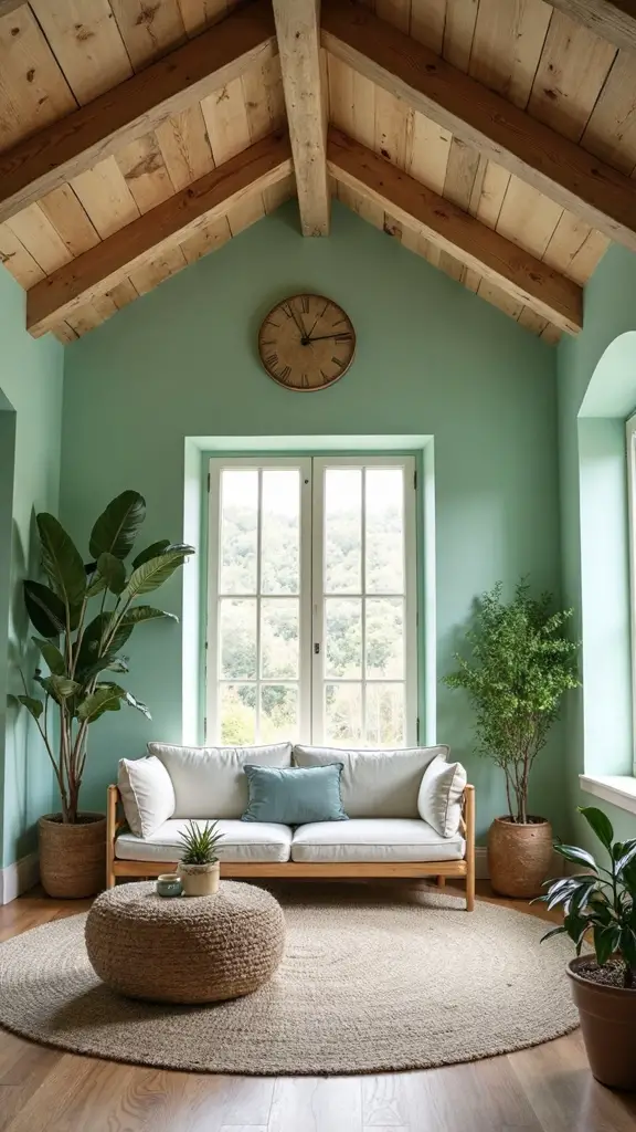 mint green shifting rafters visually expand