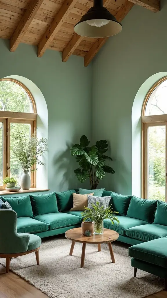 mint green vaulted ceiling charm