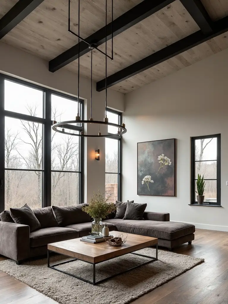 modernized rustic living room elegance