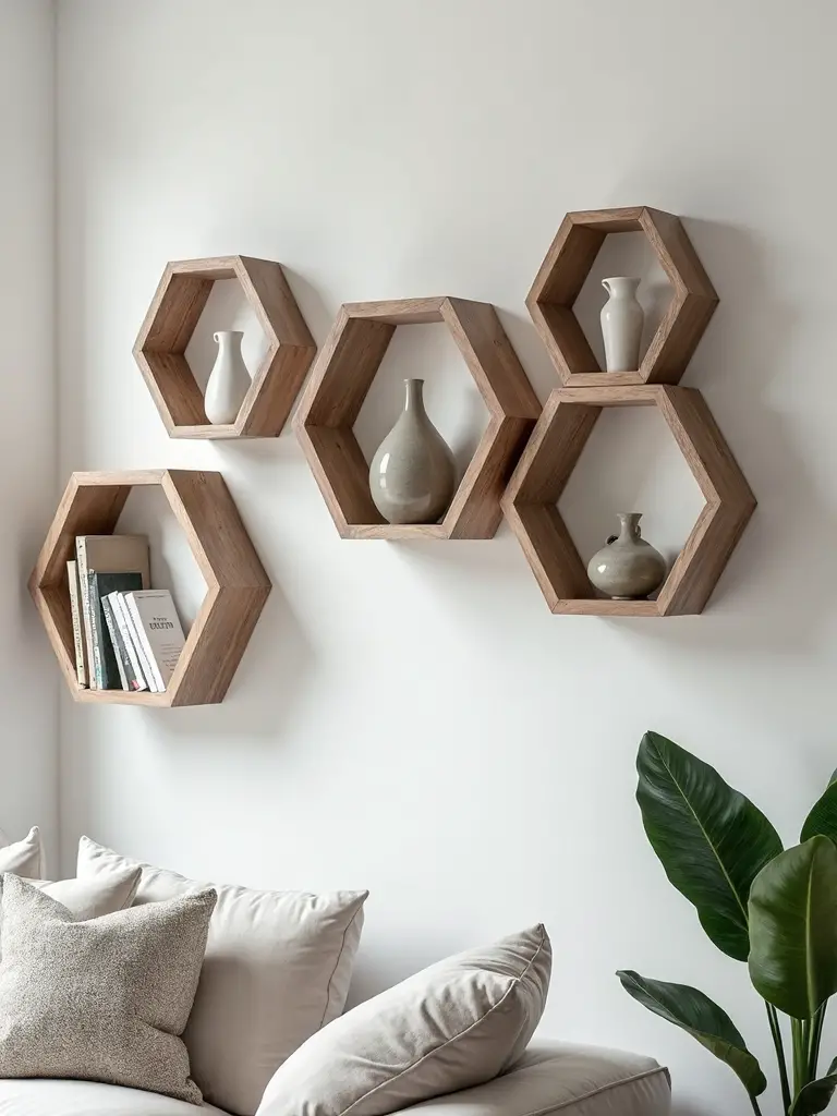 modular geometric architectural shelving displays