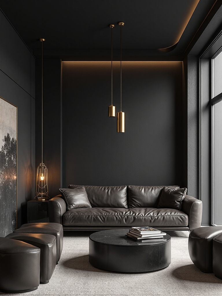 moody sophisticated dark accent walls