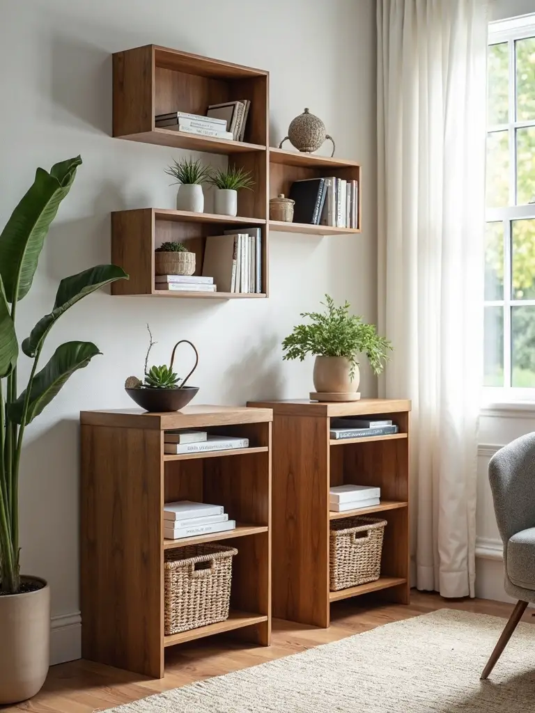 multi tier side table storage