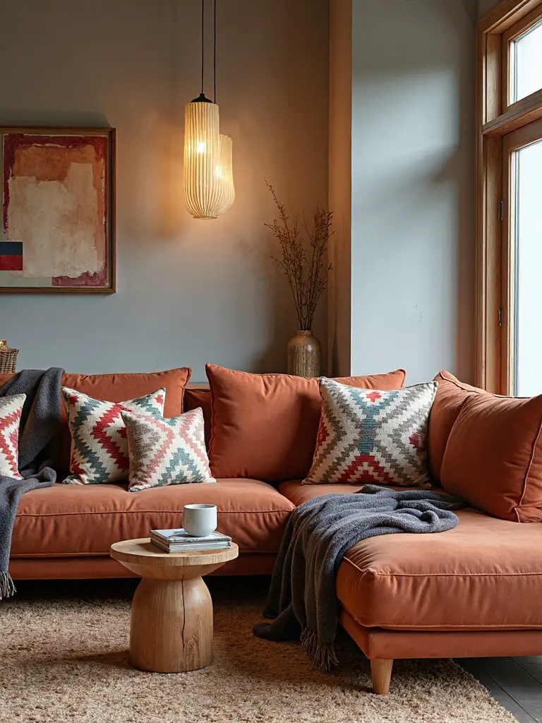navajo inspired textiles contemporary suede furnishings