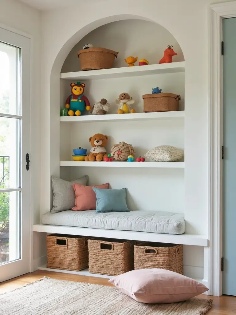 organized toy storage play space