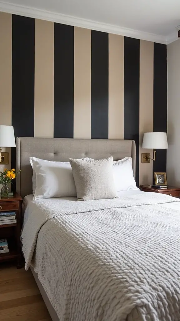 patterned headboard elevates visual impression