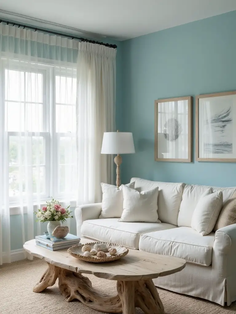 peaceful coastal tranquility in blue