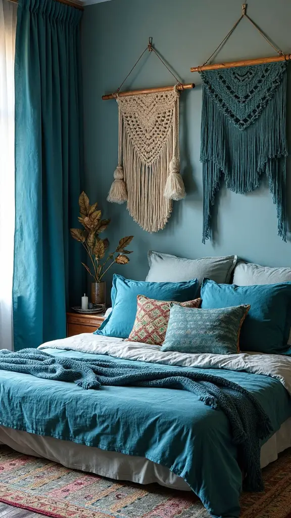 personalized boho blue bedroom sanctuary