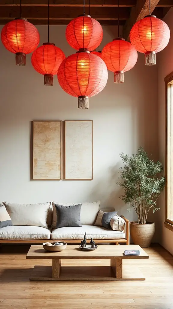 refined japanese scandinavian living room