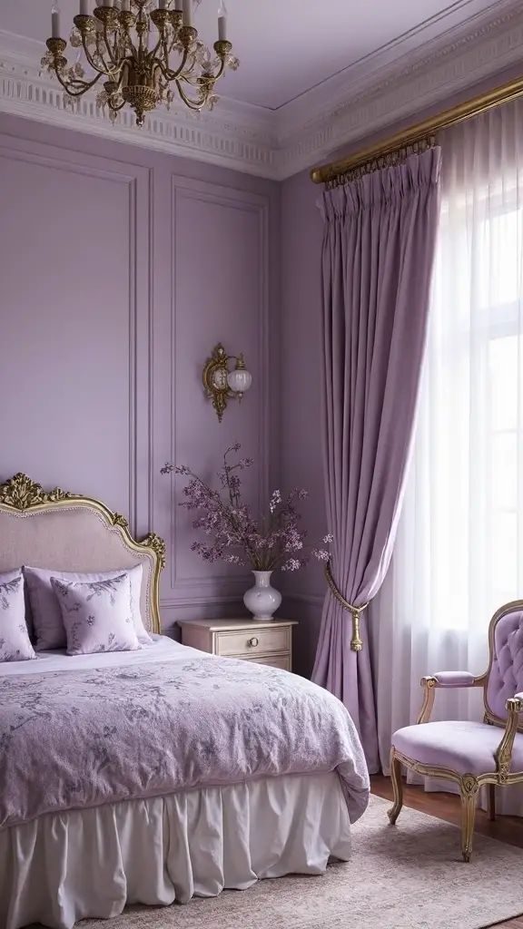 refined lavender boho bedroom elegance