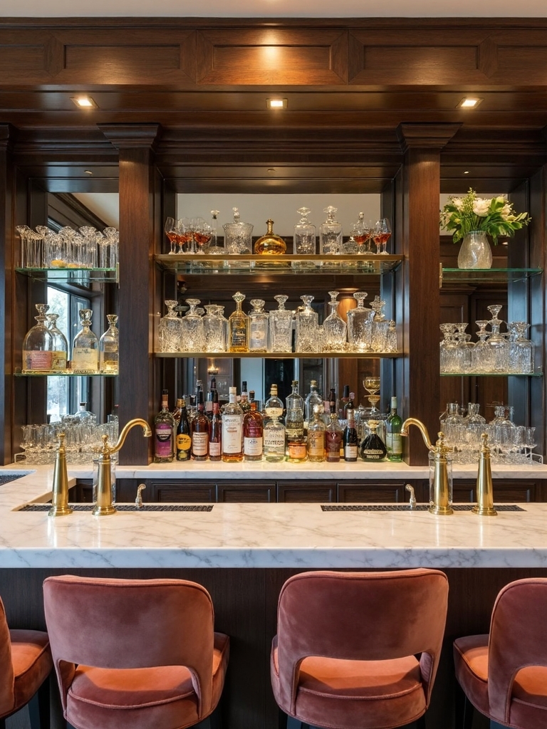 refined sophisticated home bar design