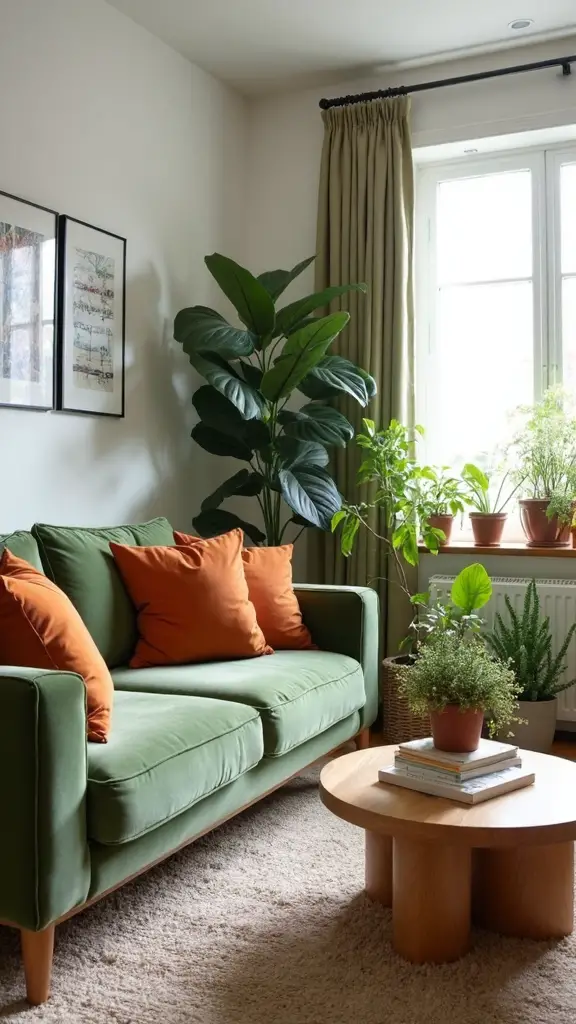 refreshing earthy green living room ideas