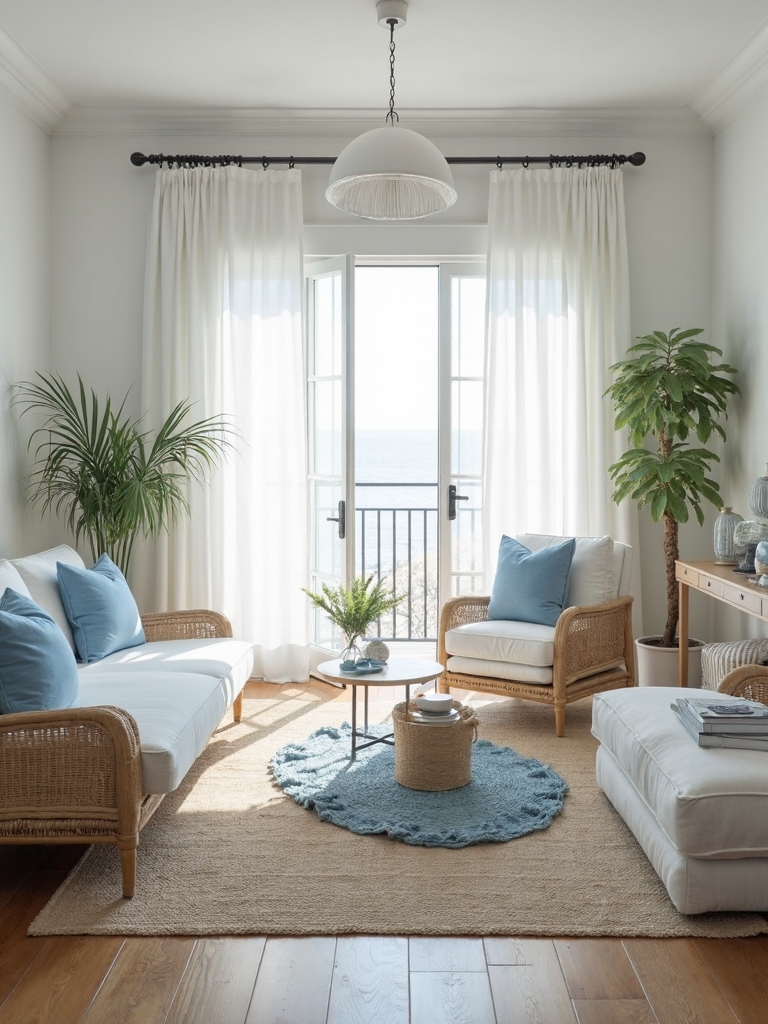 relaxing coastal living room retreat