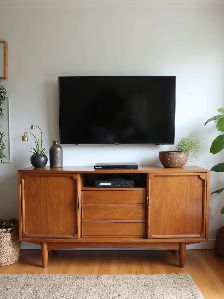 repurposed dresser as entertainment center