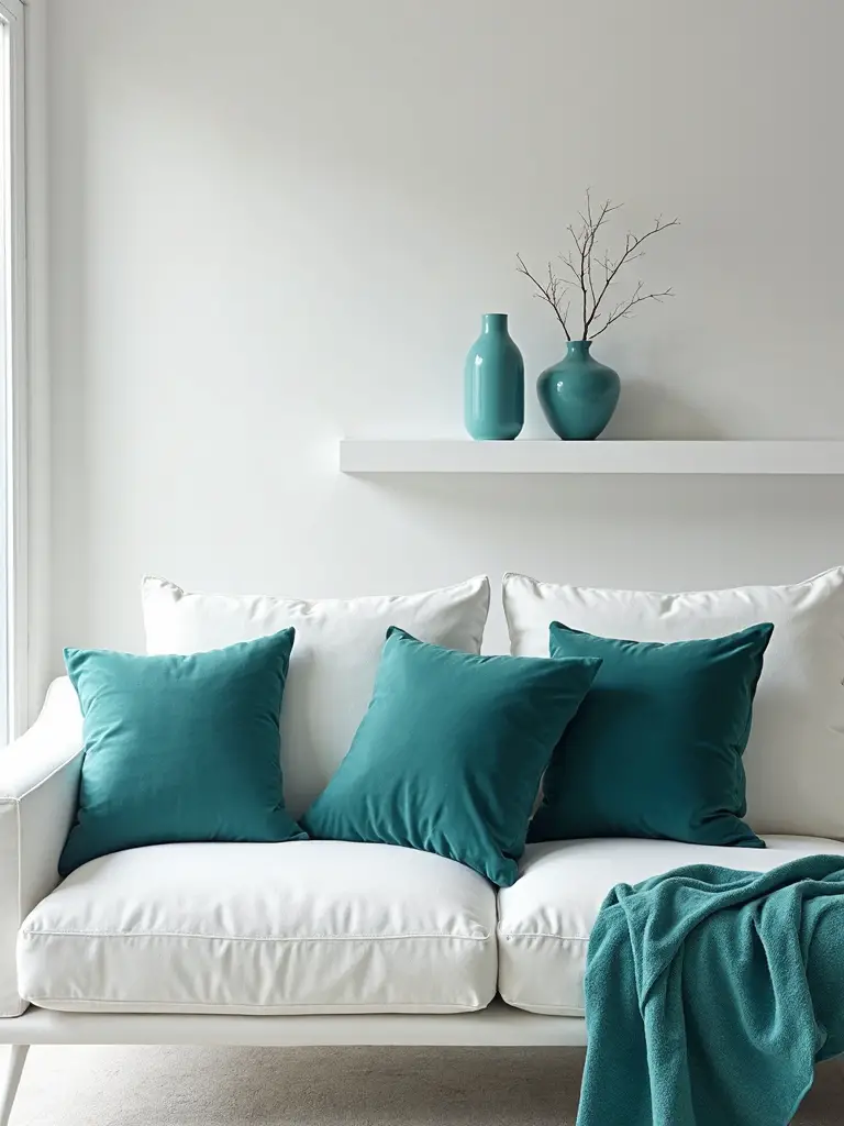 restrained teal accent minimalist design