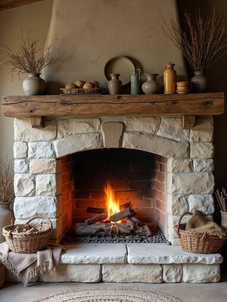 rustic cozy focal gathering