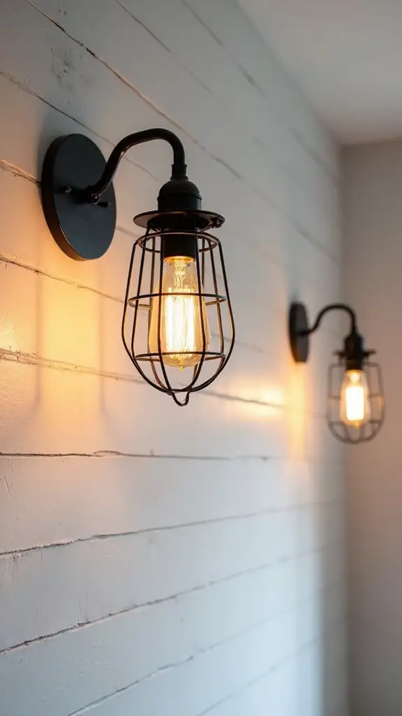 rustic farmhouse lantern style sconces