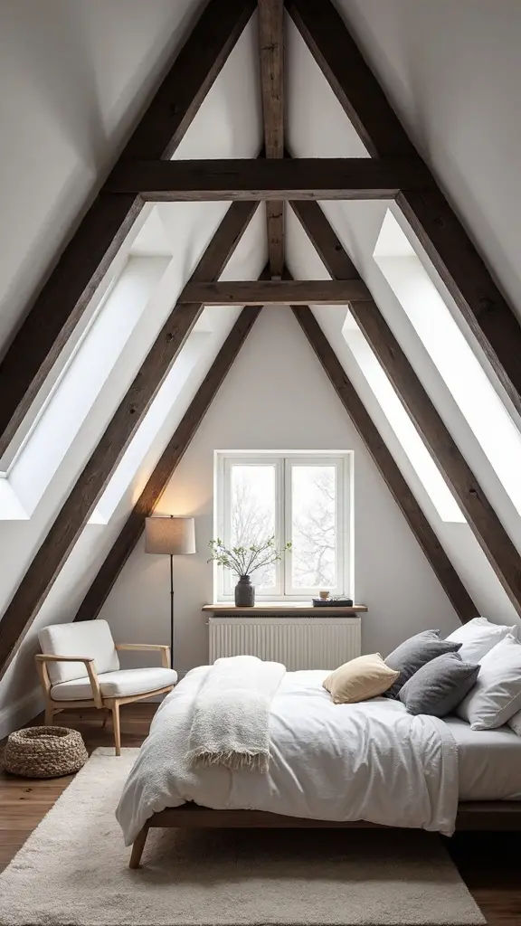 rustic modern exposed wooden beams