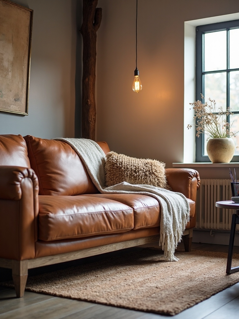 rustic modern leather wood harmony