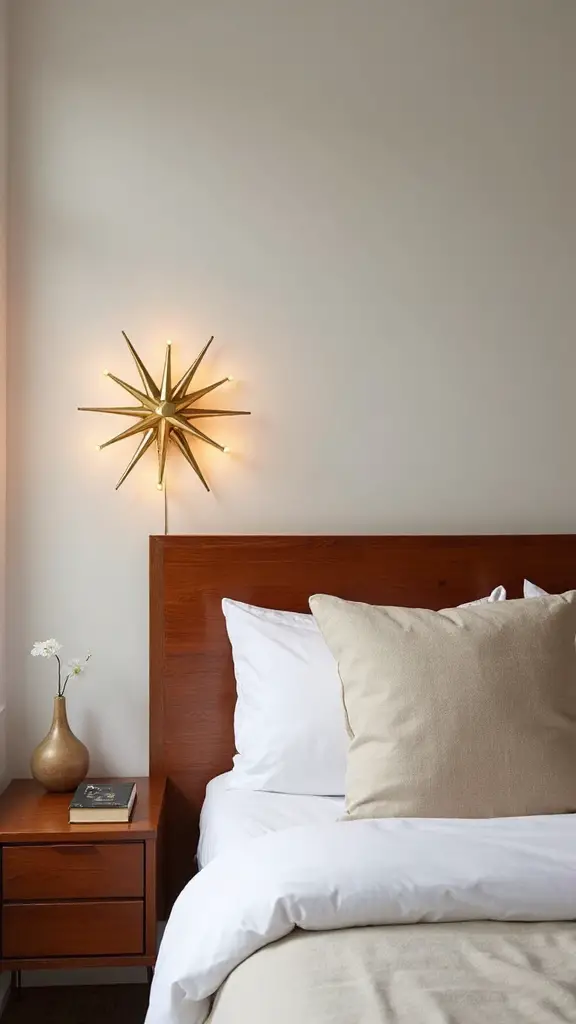 sculptural geometric retro futuristic bedroom lighting