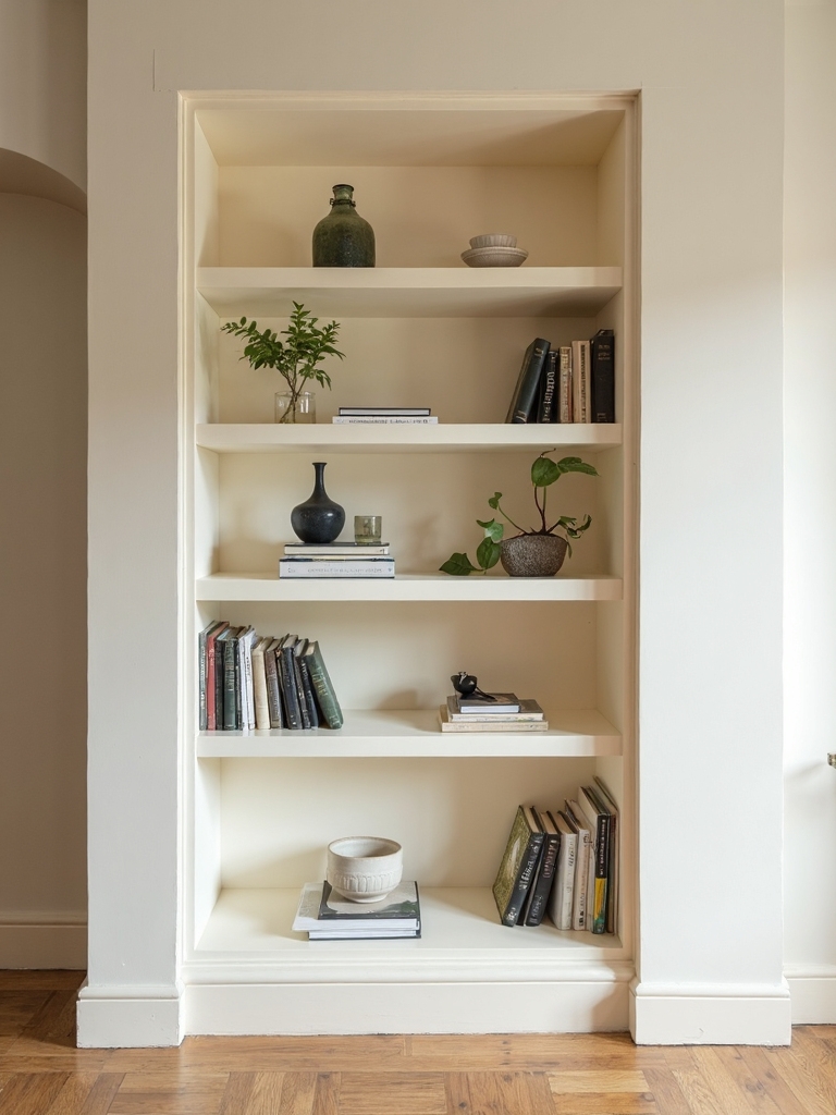 seamless built in shelving paint match