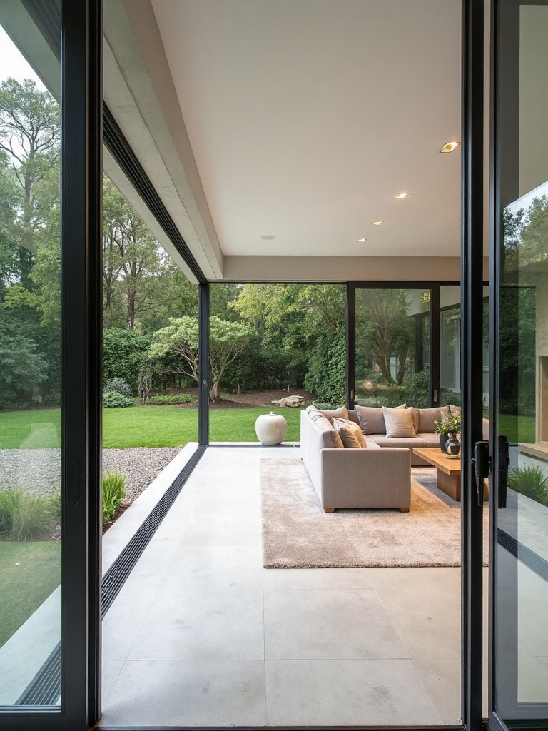 seamless indoor outdoor tranquil minimalist sanctuary