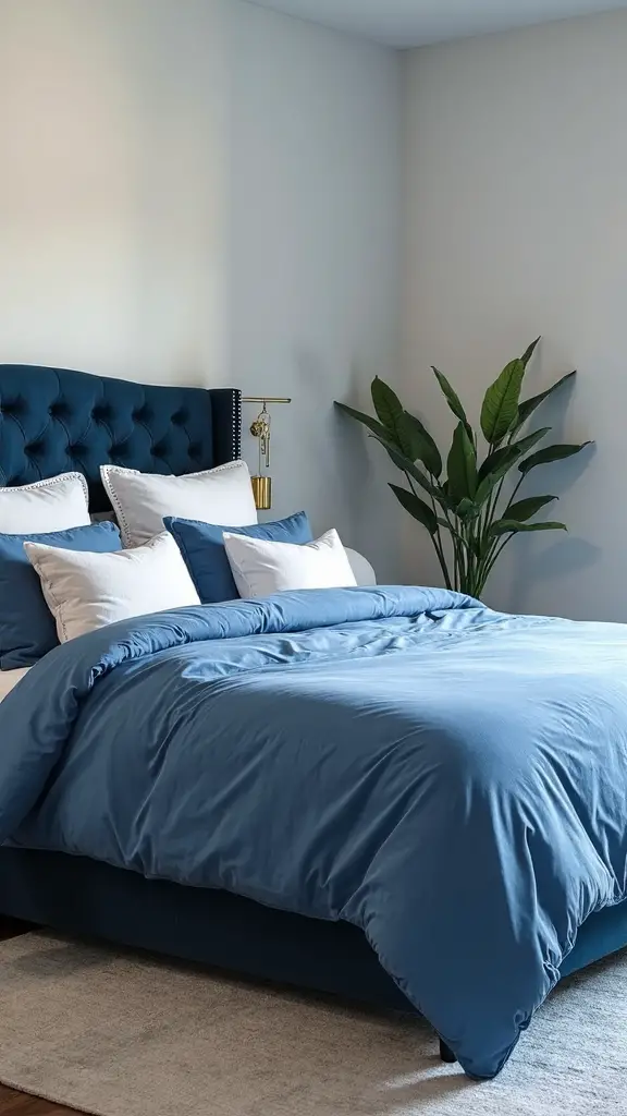 serene blue bedroom coordination