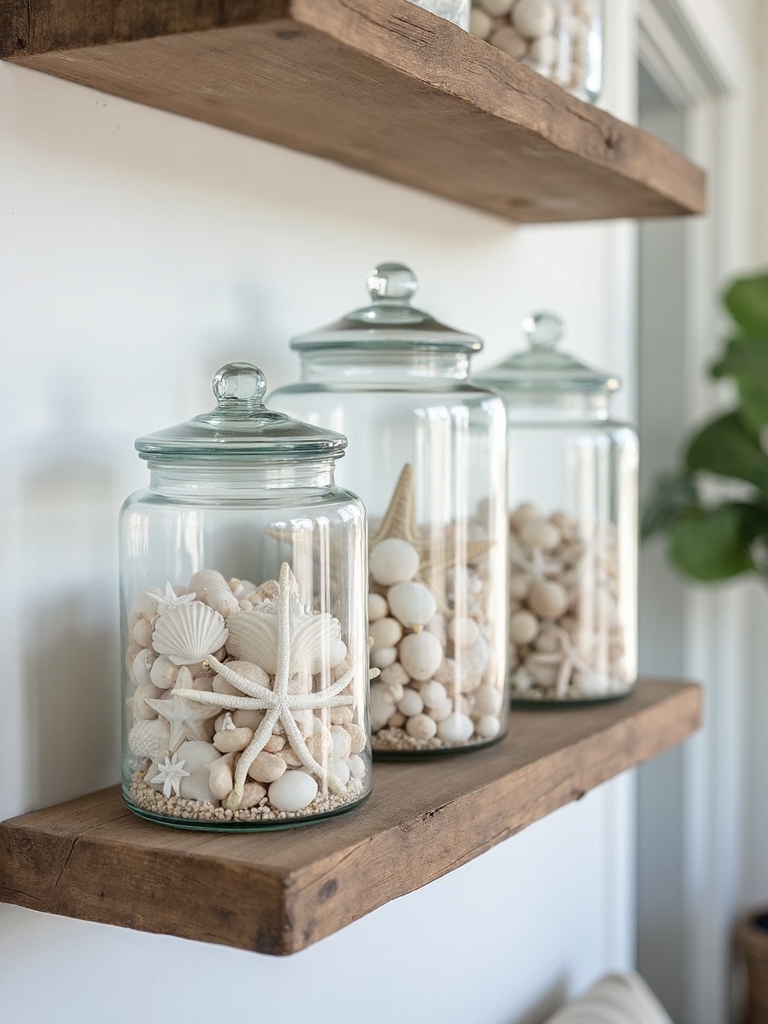serene coastal glass decor containers