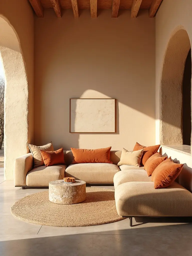 serene desert inspired living room retreat