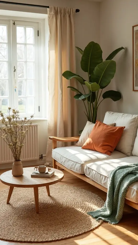 serene japandi living room design