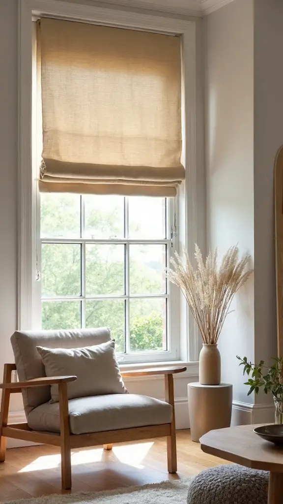 serene natural fiber roman shades