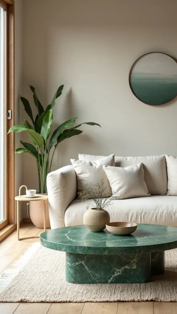 serene natural japandi coffee centerpieces